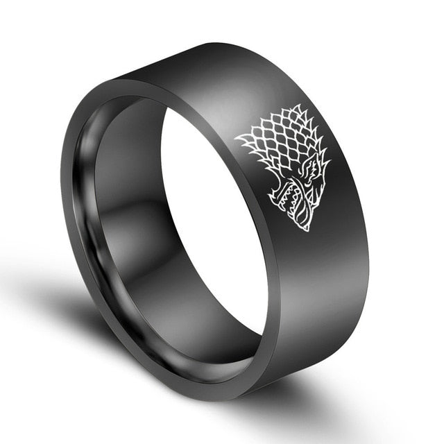 Black and Silver Game of Thrones Ring